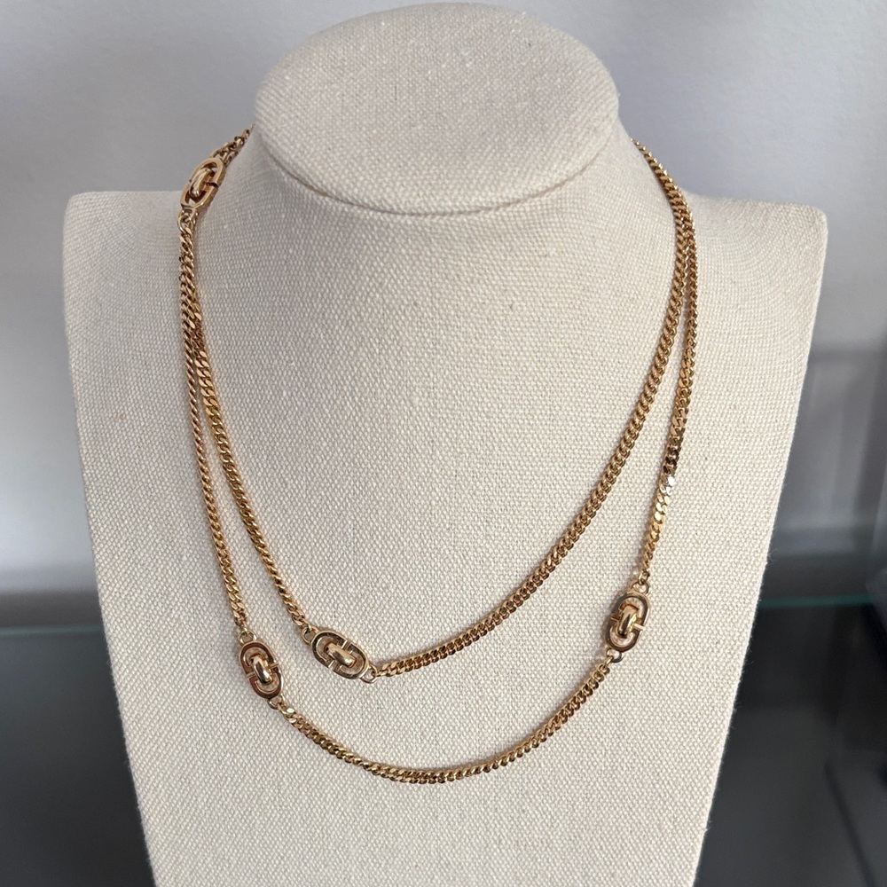 Dior Gold Double Chain Necklace - Picture 11 of 11